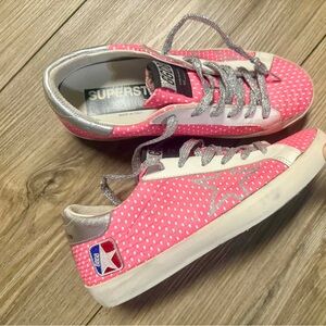 Golden Goose Pink and Silver Sneakers